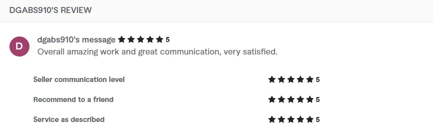 Positive testimonial for an expert Full-Stack and Flutter Developer.